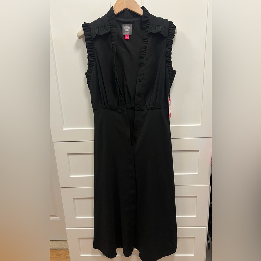 Vince Camuto Black Midi Dress Size 2